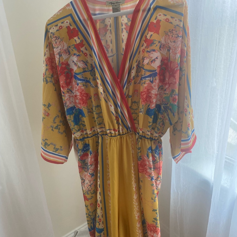 Flying Tomato Yellow Red Dolman Sleeve Jumpsuit